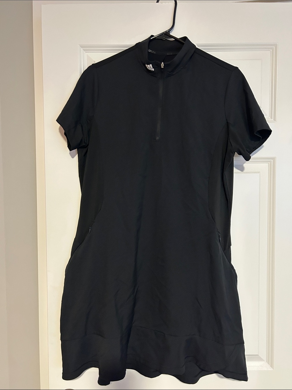 adidas Black Short-Sleeve Half-Zip Active Dress